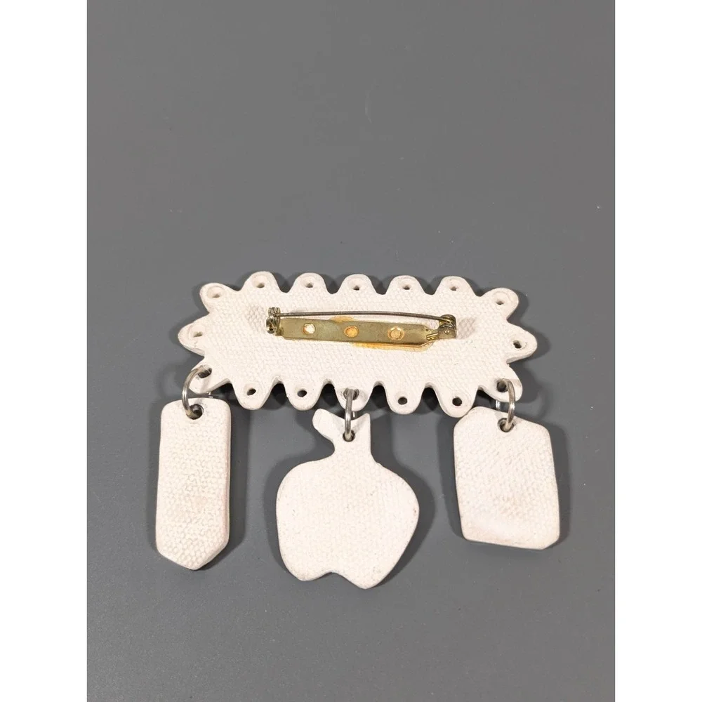 Vintage I Love to Teach ABC 123 Ceramic Charm‎ Pin Brooch